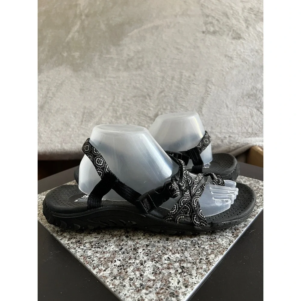 Skechers Outdoor Lifestyle Womens Black White Strappy Hiking Sandals‎ Buckle 11